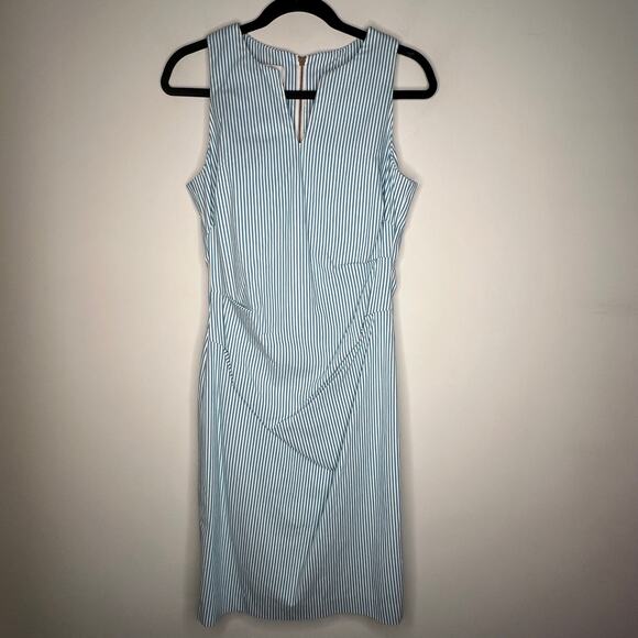 Sara Campbell Blue Stripe Sheath Mini Dress Size 8 - Picture 2 of 7
